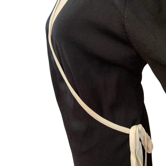 Grace Dane Lewis Mock Wrap Colorblock Dress Size L Black White Stretch Career - Picture 4 of 11